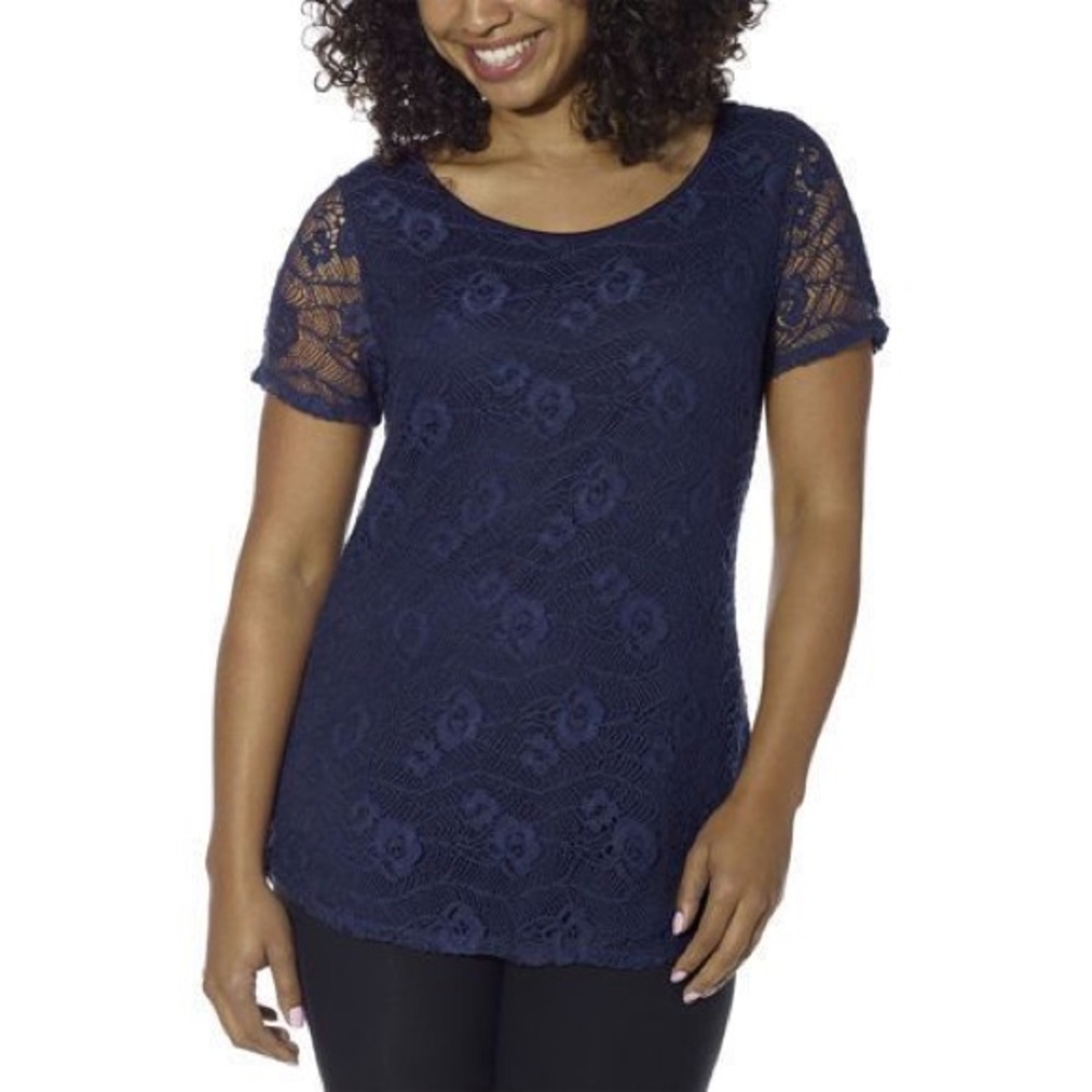 Navy lace shirt